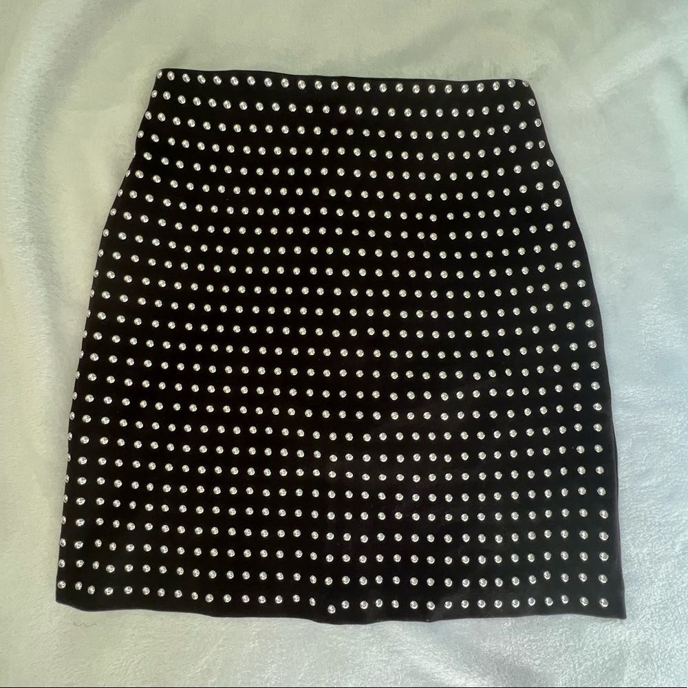 Bar III silver studded mini skirt